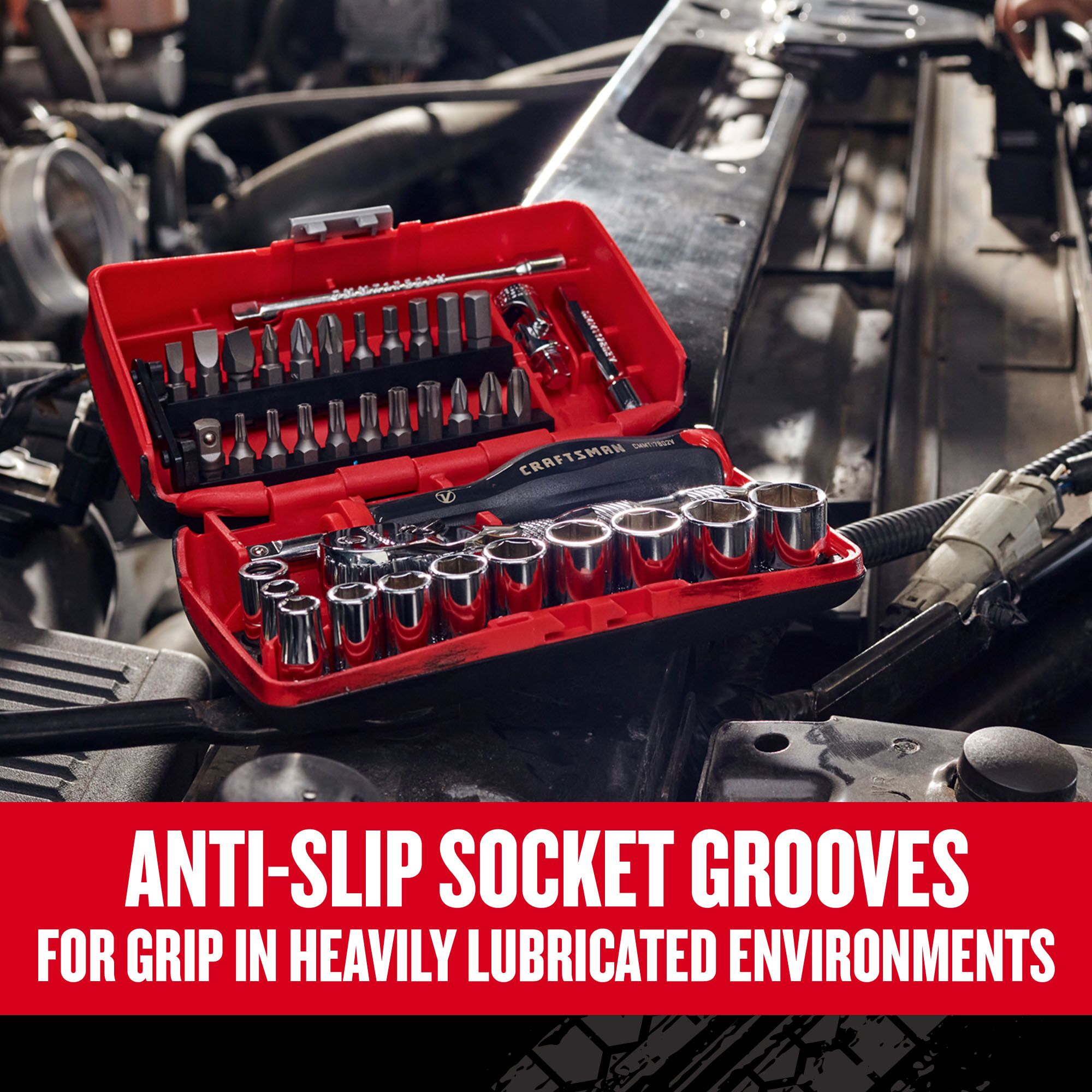 CRAFTSMAN V-Series 38-Piece Metric 1/4-in Drive 6-point Set Shallow Socket Set