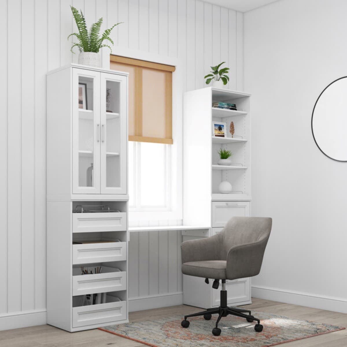 Style Selections Lana 21-in W x 16-in D x 40.2-in H White Solid Wood Closet Tower