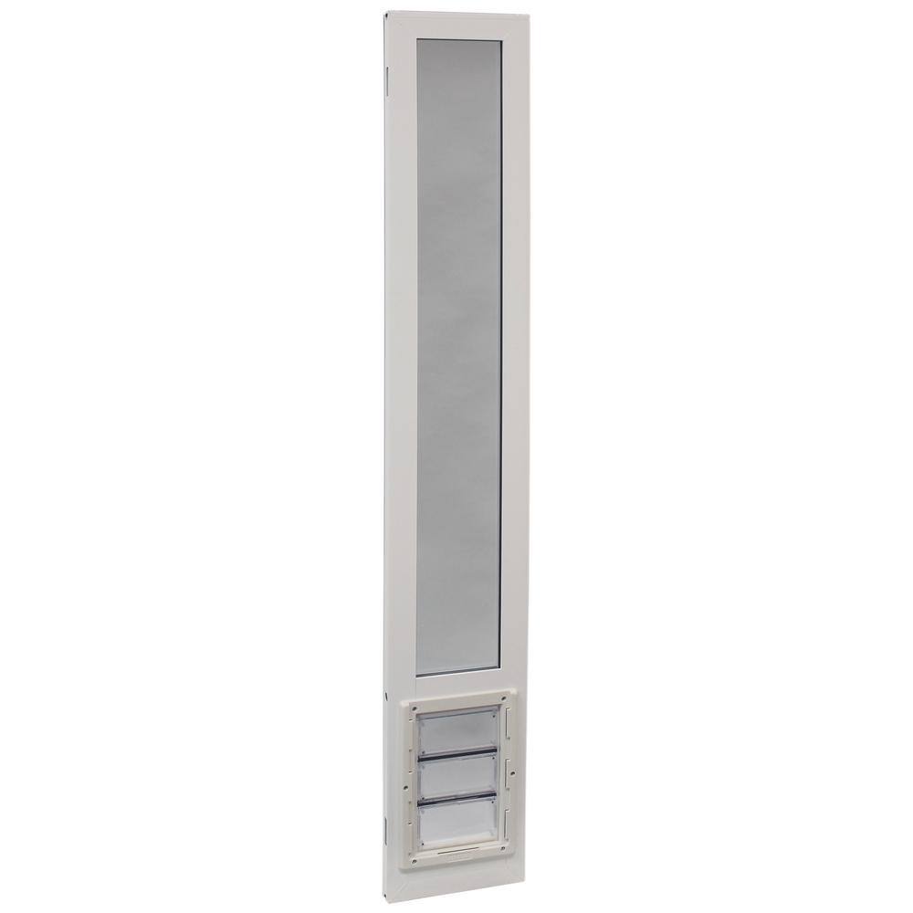 Ideal Pet Products 80VPPAMW 6.625 in. x 11.25 in. Medium White AirSeal Pet Dog Patio Door Insert for 76.75 in. to 78.5 in. Vinyl Sliding Door