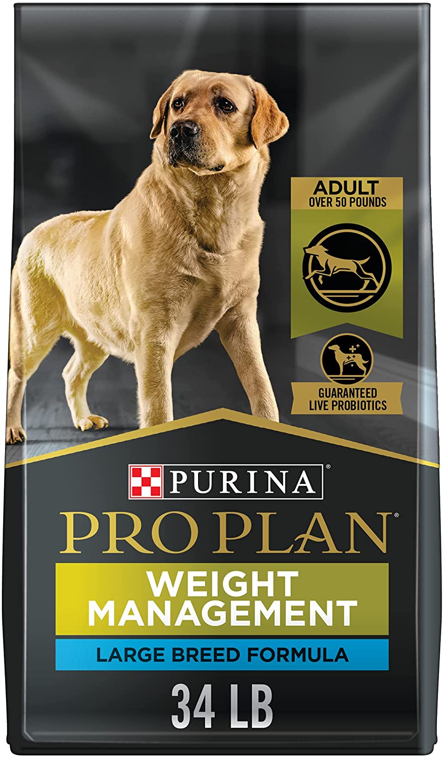 Purina Pro Plan Large Breed Weight Management Dry Dog Food. Chicken and Rice Formula - 34 lb. Bag