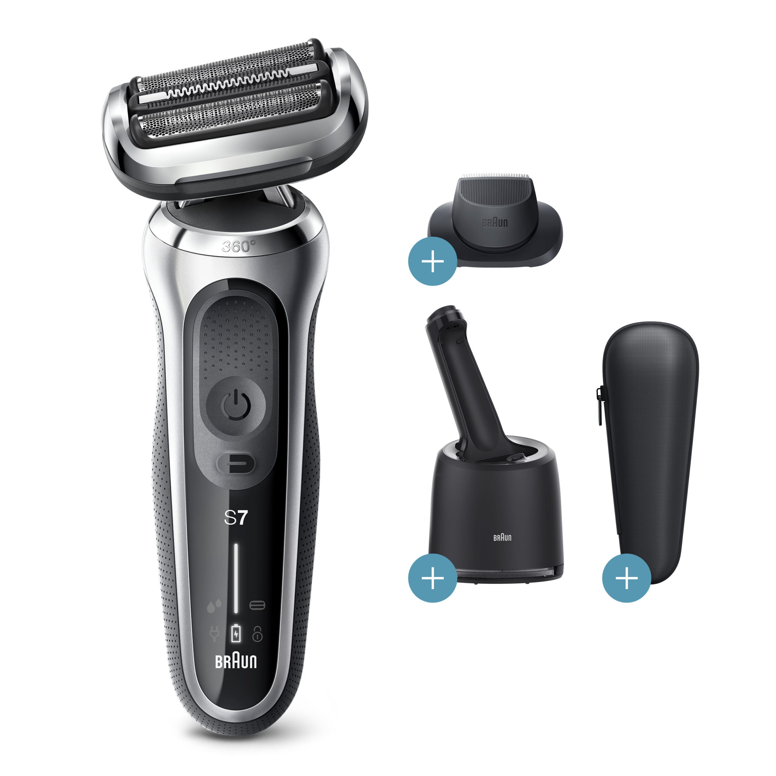 Braun Series 7 7071cc Flex Wet Dry Electric Razor for Men. Smart Care Center
