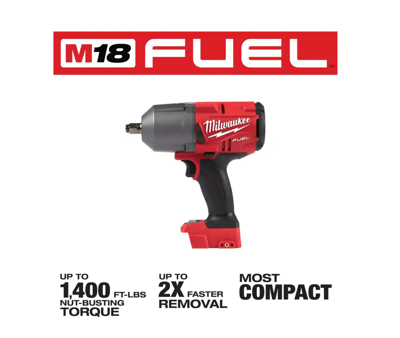 Milwaukee 2767-20-2854-20 M18 FUEL 18V Lithium-Ion Brushless Cordless 1/2 in. and 3/8 in. Impact Wrench with Friction Ring (2-Tool)
