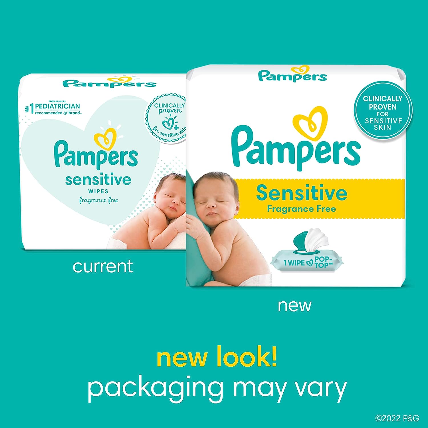 Pampers Baby Wipes Sensitive Perfume Free 12X Multi Packs 1008 Count