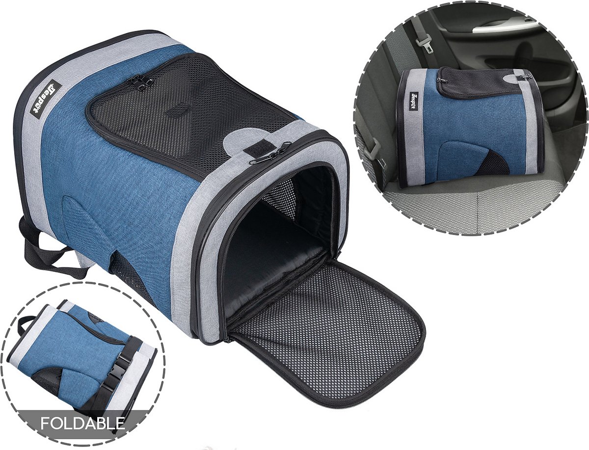 Jespet Cat & Dog Carrier Backpack. Soft Carrier Backpack Ideal for Traveling. Hiking. Walking and Outdoor Activities with Family. 17-in (Dark Blue)