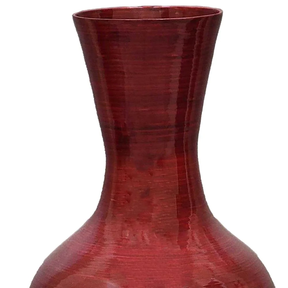 Uniquewise Modern Tall Bamboo Floor Vase. Glossy Red