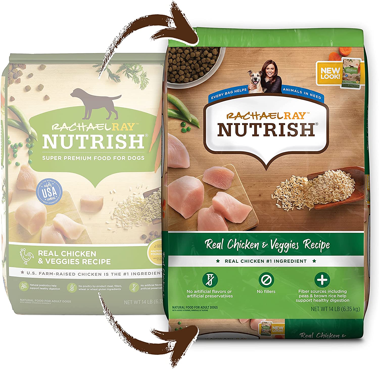 Rachael Ray Nutrish Premium Natural Dry Dog Food. Real Chicken & Veggies Recipe. 14 Pounds (Packaging May Vary)