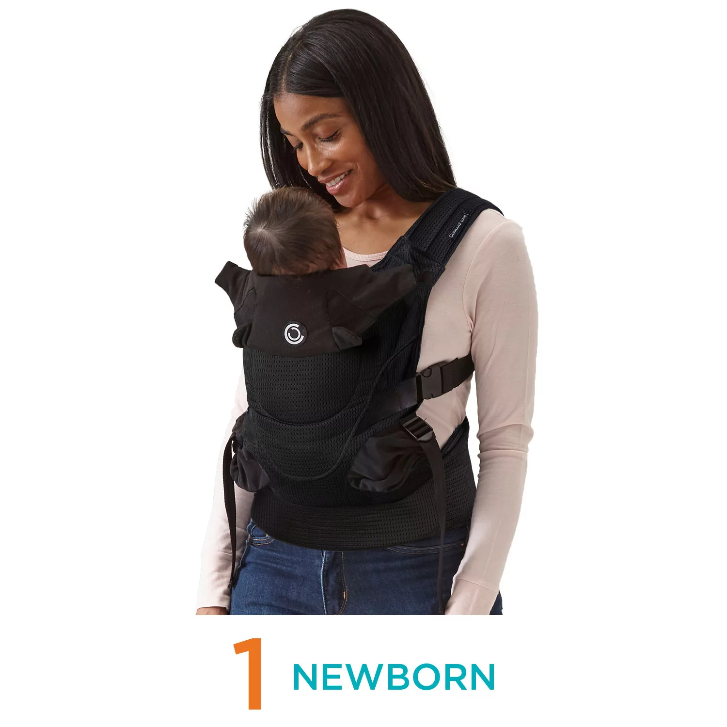 Contours Love 3-Position Baby Carrier. Black
