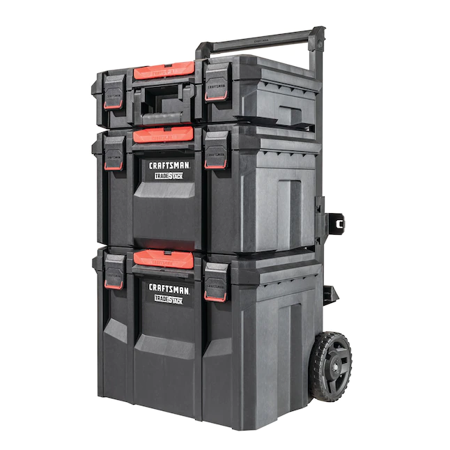 CRAFTSMAN CMST60420 TradeStack System Tower 22-in Black Plastic Wheels Lockable Tool Box