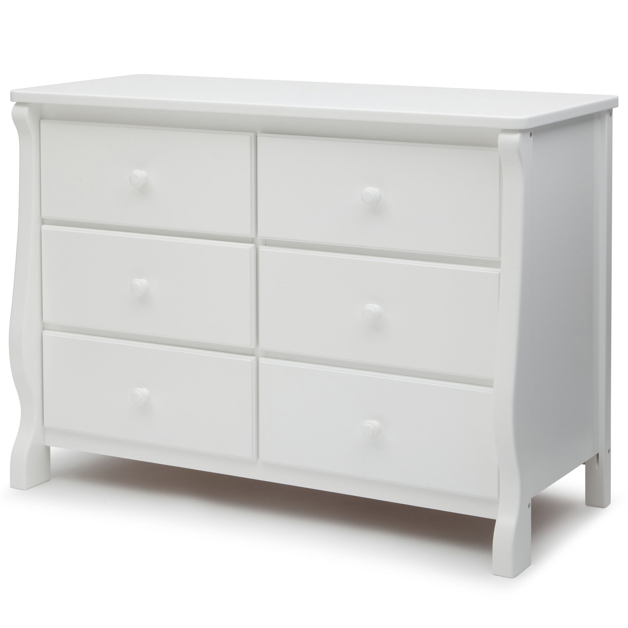 Delta Children 6 Drawer Dresser. White
