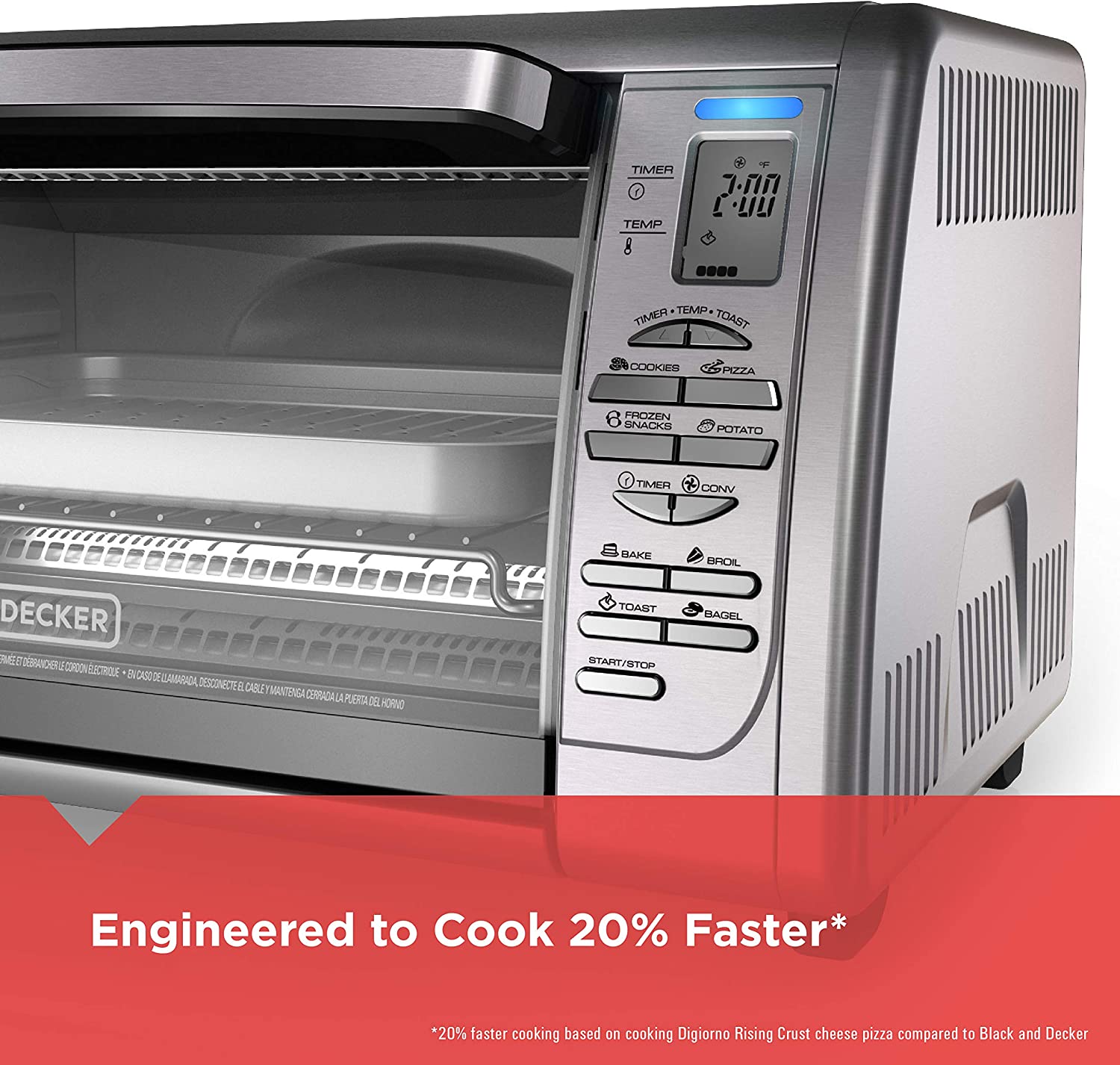 BLACK+DECKER 02648008504 Countertop Convection Toaster Oven. Silver. CTO6335S