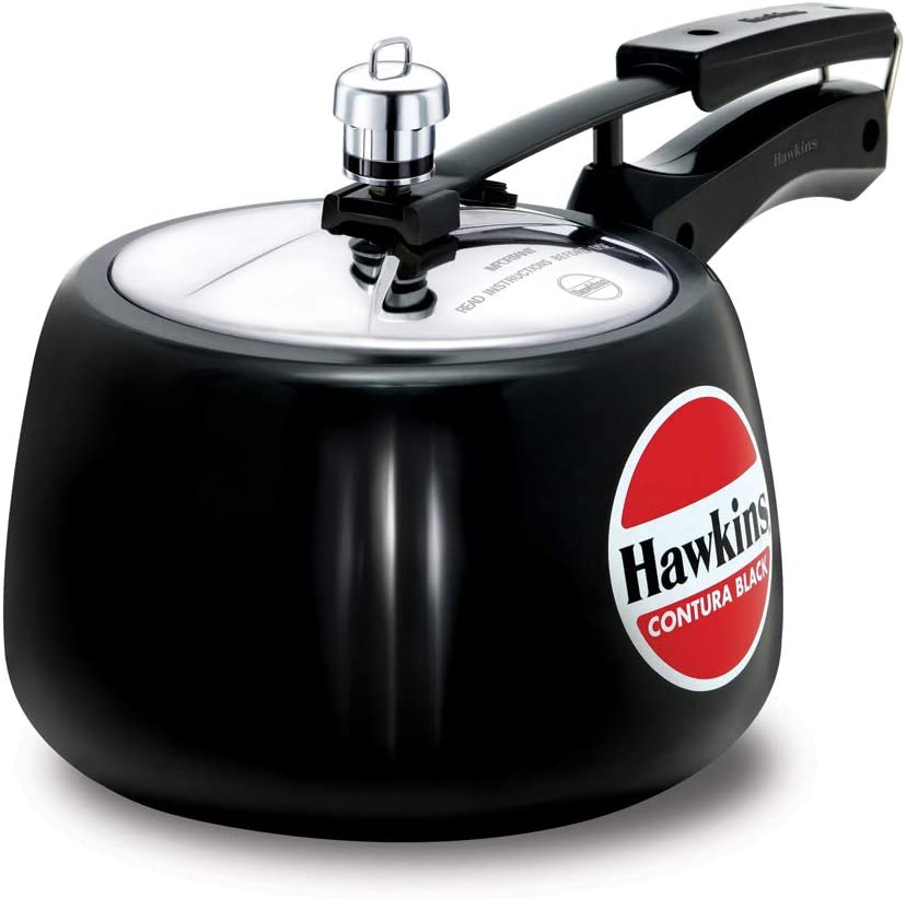 Hawkins CB30 Hard Anodised Pressure Cooker. 3-Liter. Contura Black