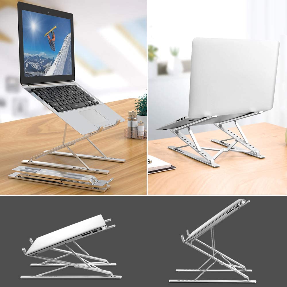 ElfAnt Laptop Stand Adjustable Portable Aluminum for 10″ - 17″ Laptop Tablet