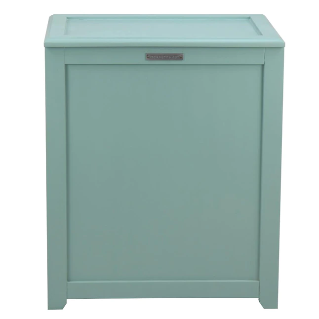 Oceanstar  Wood Laundry Hamper. Turquoise