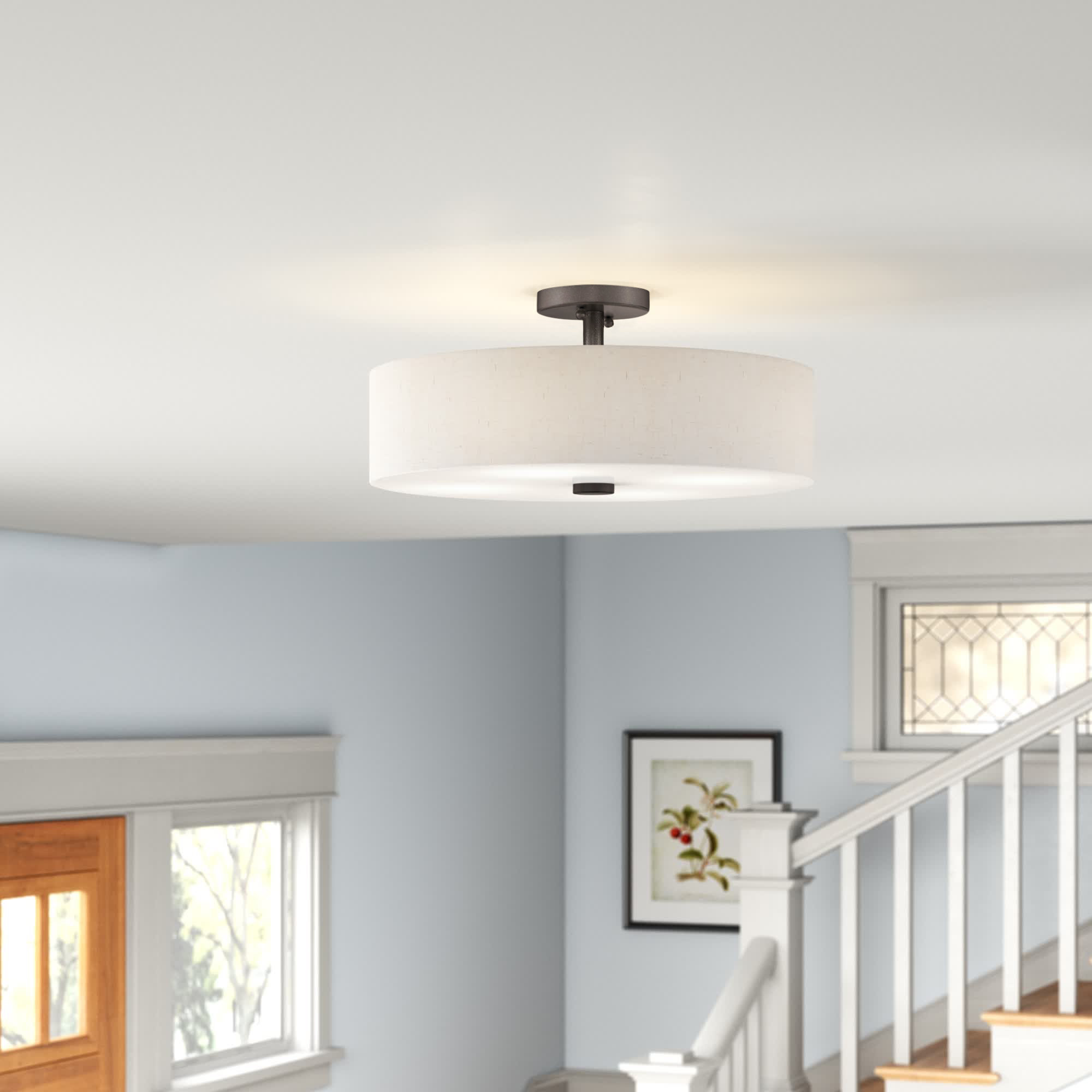 Paquette Fabric Semi Flush Mount
