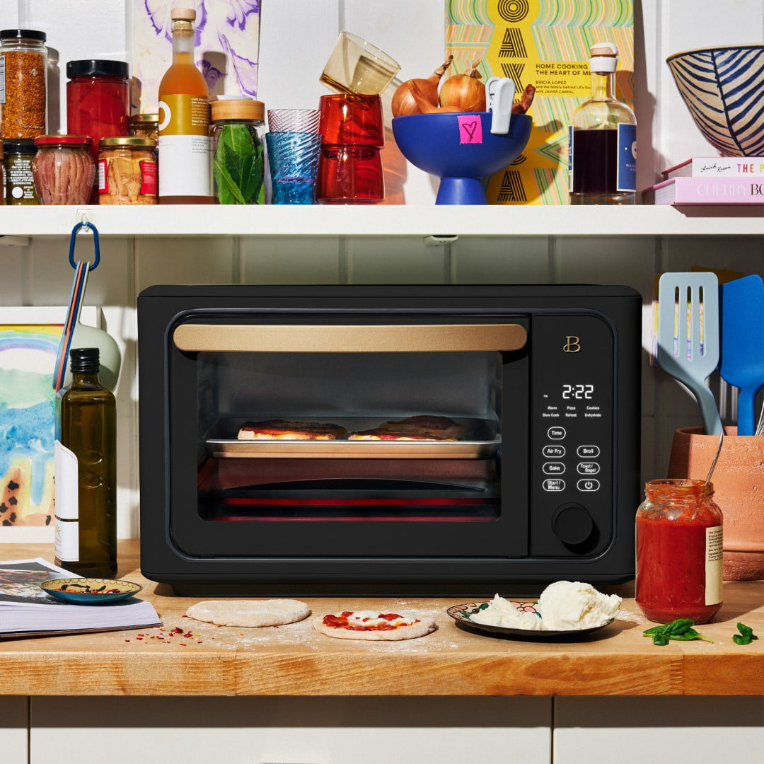 Beautiful 6 Slice Touchscreen Air Fryer Toaster Oven. Black Sesame by Drew Barrymore