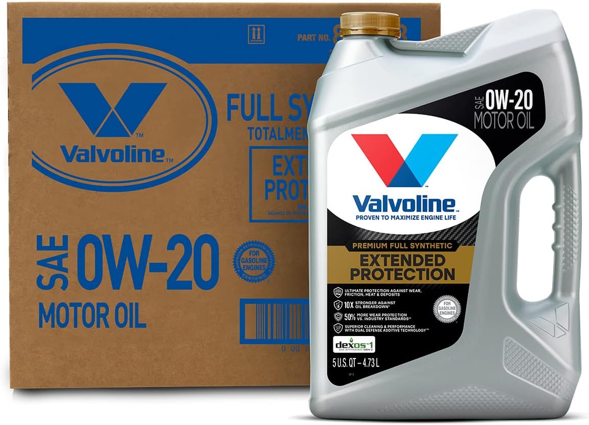 Valvoline Extended Protection SAE Full Synthetic Motor Oil SAE 0W-20 5 QT. Case of 3