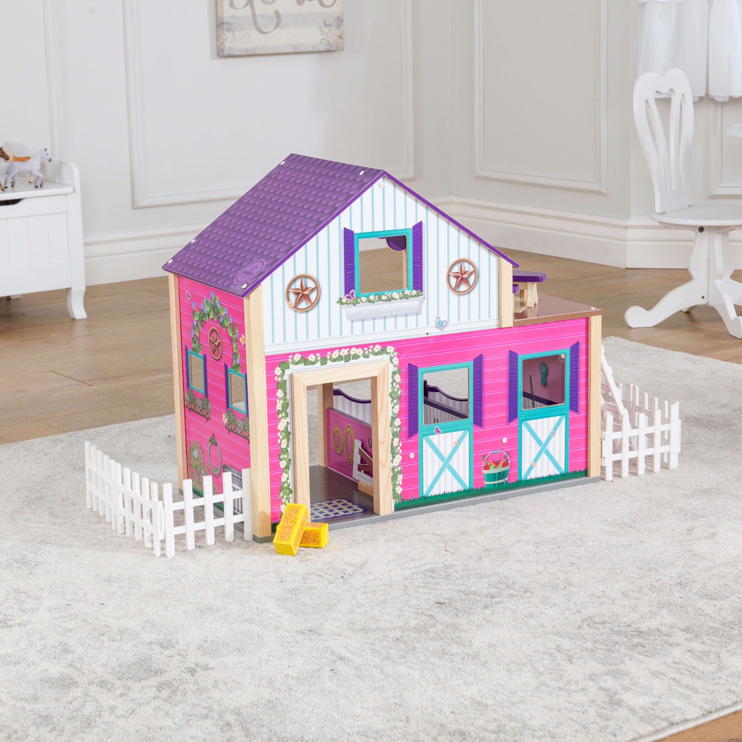 KidKraft Deluxe Horse Stable Playset for Two Play Horses With Accessories