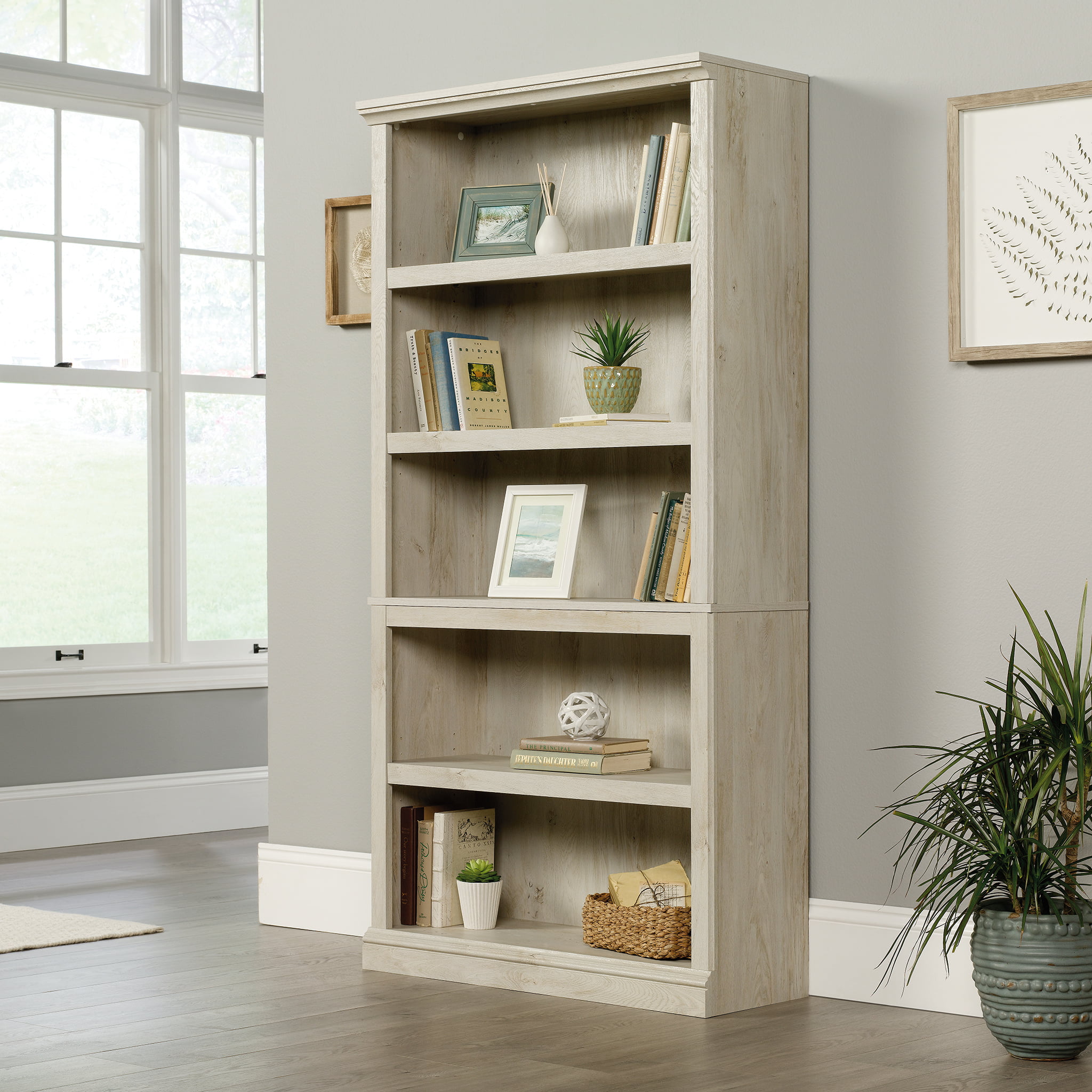 Sauder Select 5 - Shelf Bookcase. Chalked Chestnut Finish