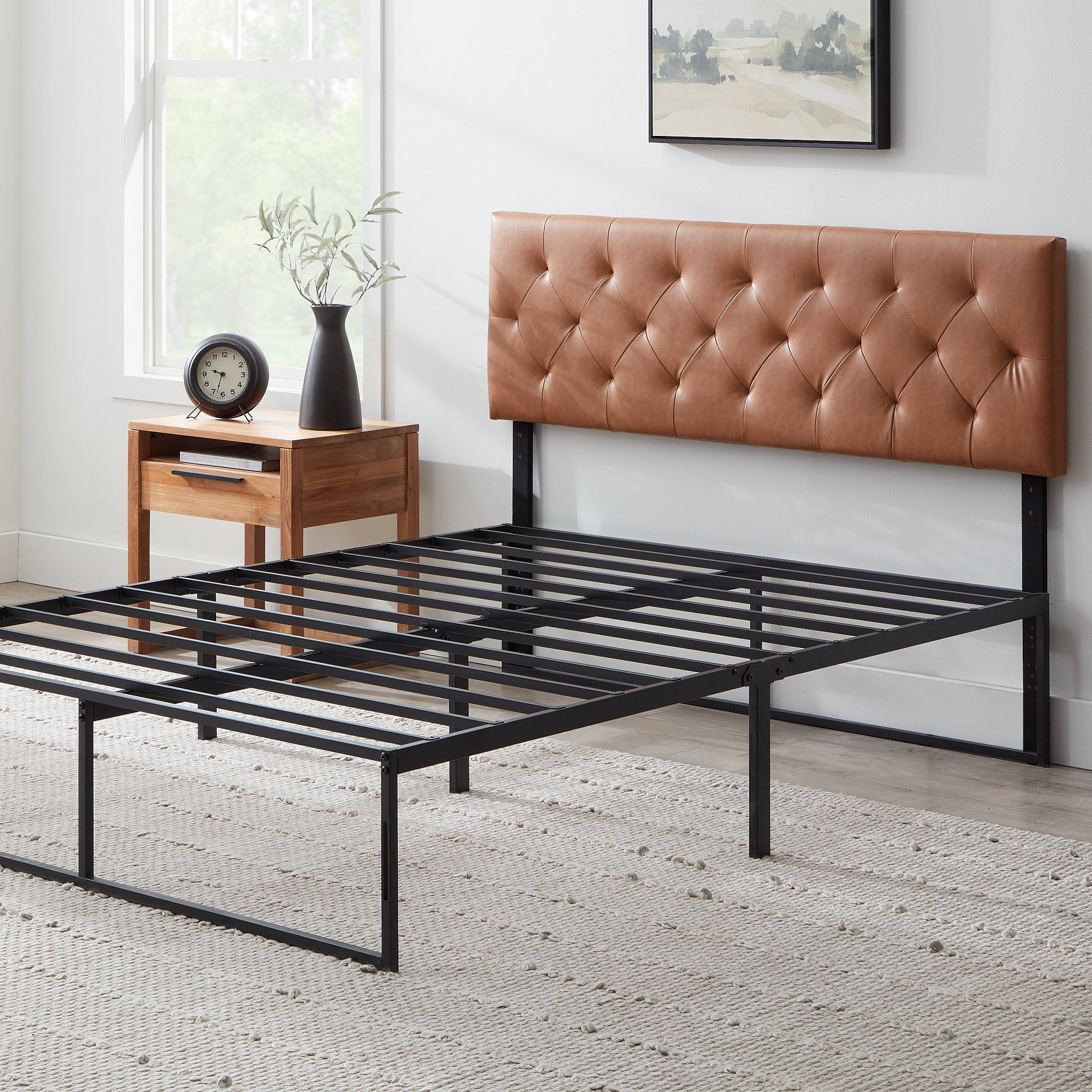 Rest Haven Harrington Faux Leather Upholstered Headboard. Twin. Camel