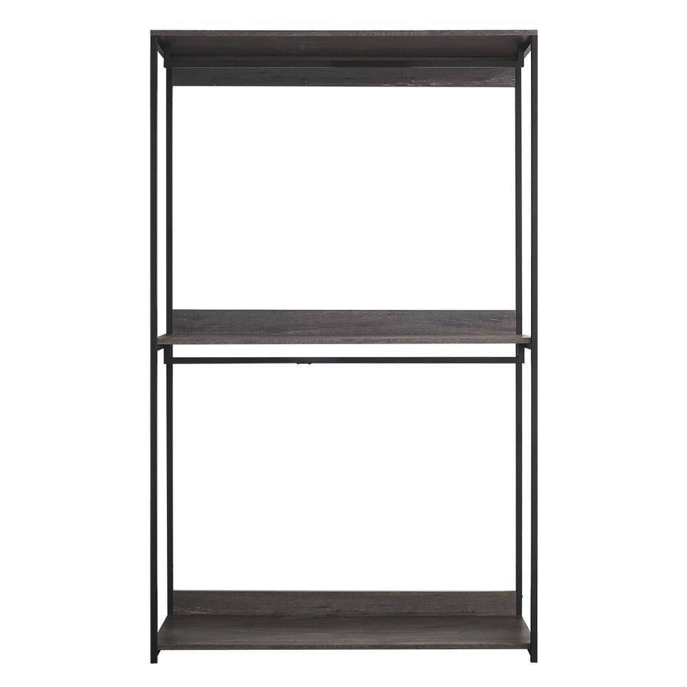 Klair Living Monica-B Monica 47 in. W Rustic Gray Wood Closet System Walk-in Closet With 1-Shelf