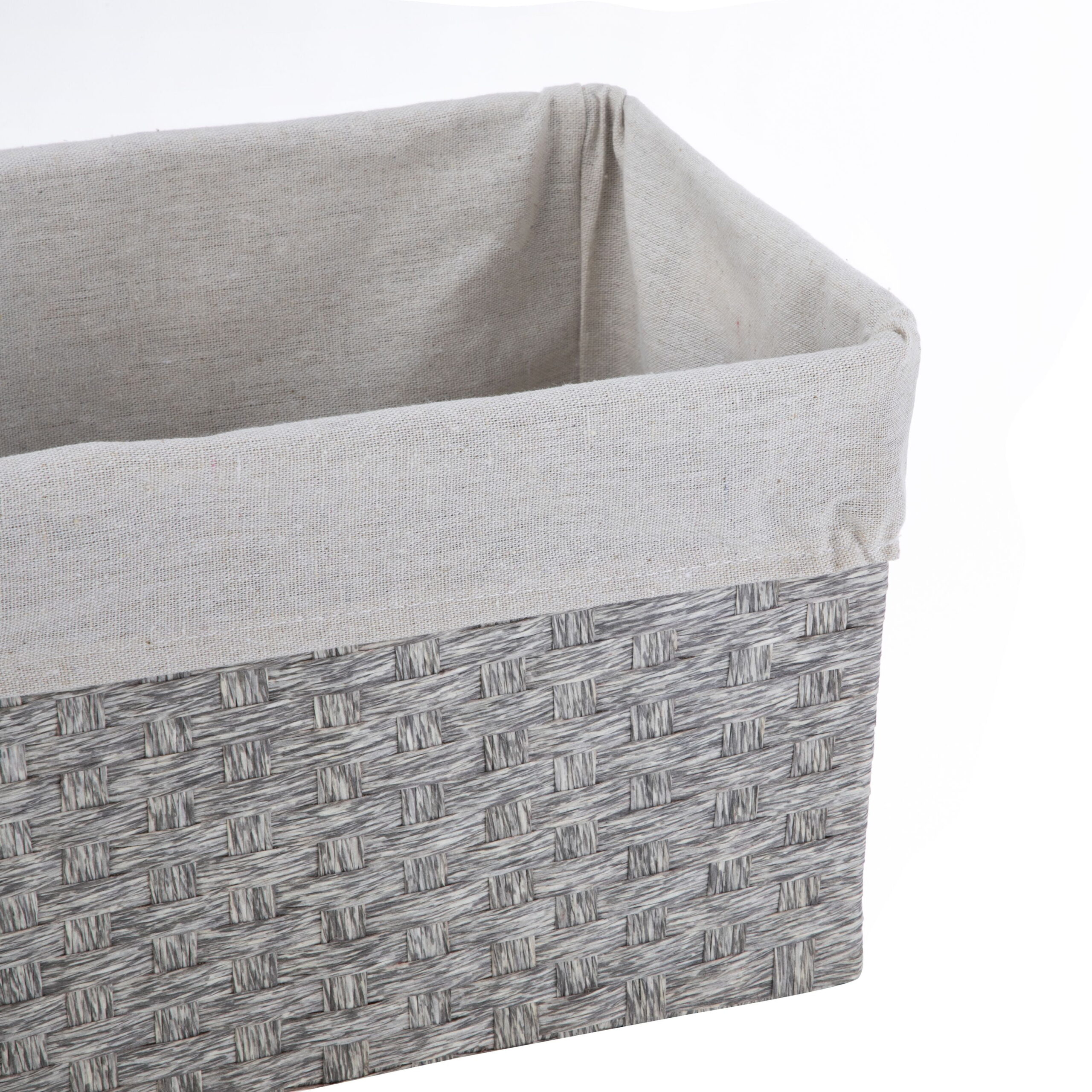 Mainstays 4-Piece Gray Paper Rope Storage Basket Set. 2 Medium And 2 Large