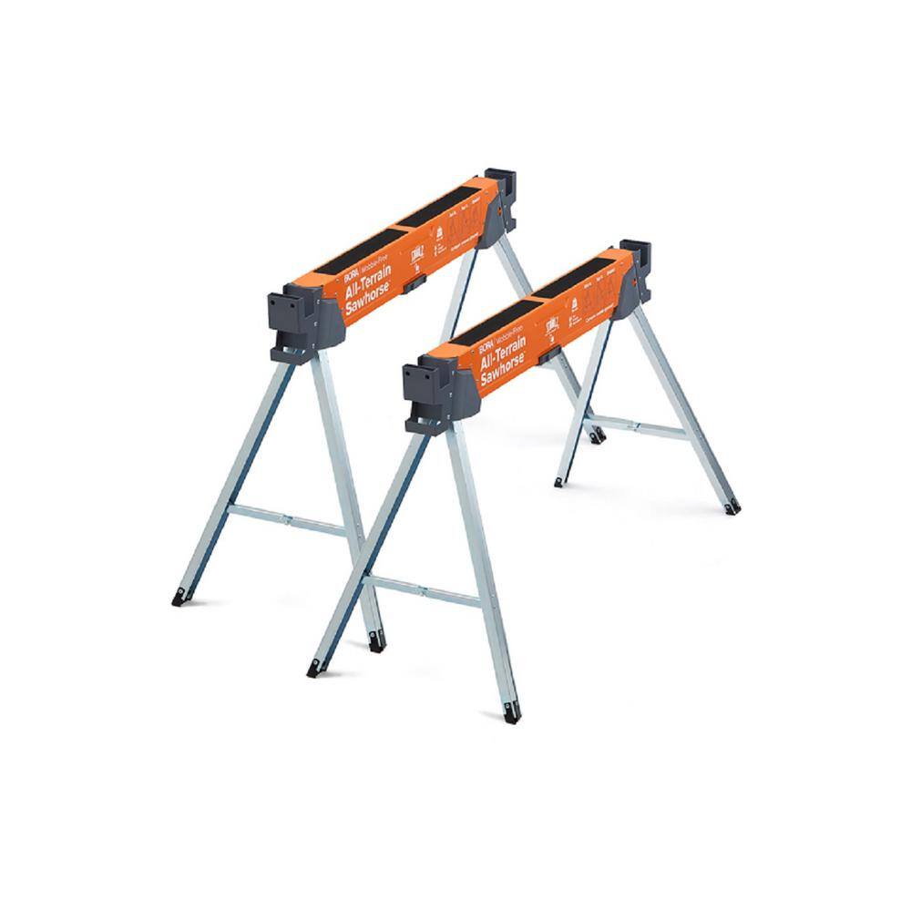 BORA PM-4520T 30 in. H Steel All Terrain Sawhorse. 750 Lb. Capacity (2-Pack)