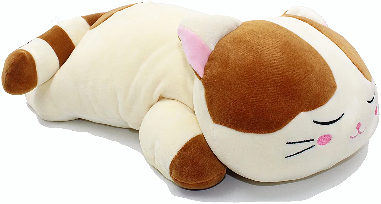 Vintoys Very Soft Cat Big Hugging Pillow Plush Kitten Kitty Stuffed Animals Brown 23.5″