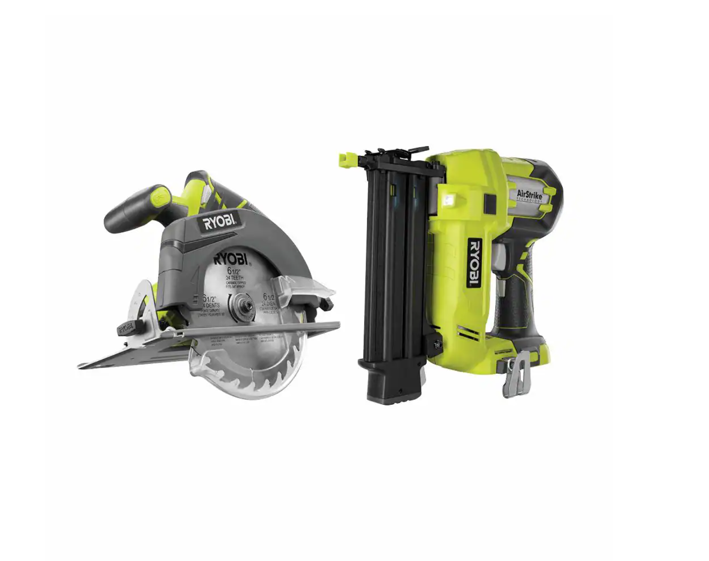 RYOBI P320-P507 ONE+ 18V AirStrike 18-Gauge Cordless Brad Nailer with ONE+ 18V Cordless 6-1/2 in. Circular Saw (Tools Only)