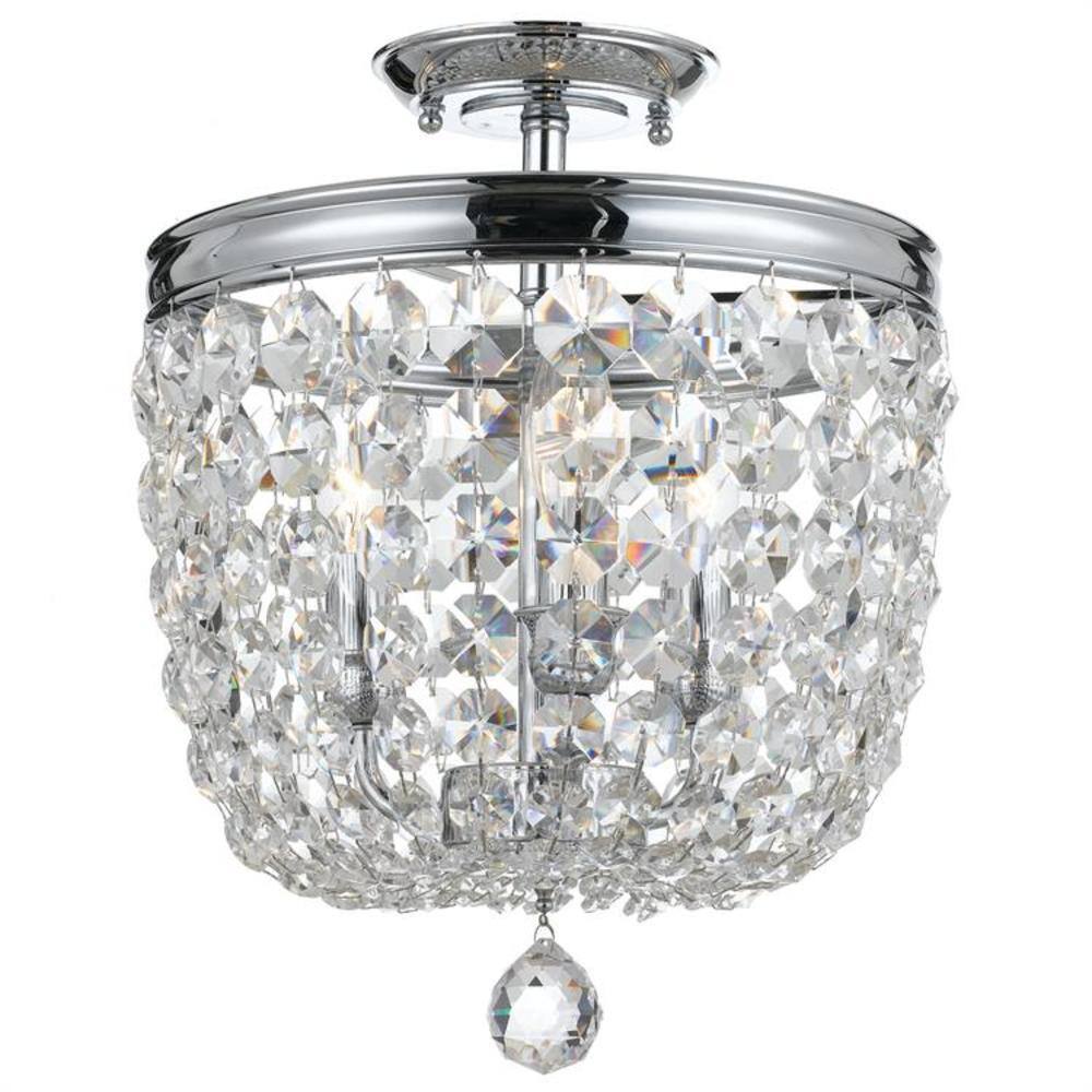 Crystorama  Archer 11.5 in. 3-Light Polished Chrome Flush Mount