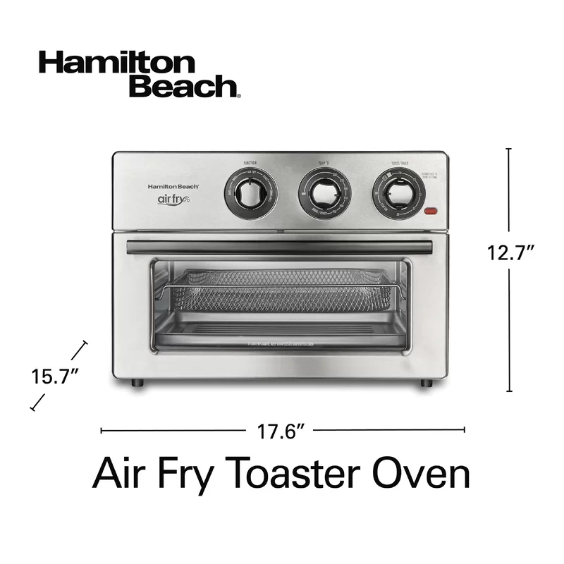Hamilton Beach 31225 Air Fry 1800 W 6 Slice Stainless Steel Countertop Oven with 6 Cooking Functions