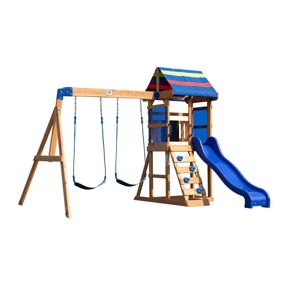 Backyard Discovery 2200128COM Bay Pointe All Cedar Wooden Swing Set