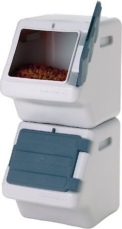 Bergan Stack-N-Stor Pet Food Storage. Beige and Navy. 18 gal (Medium)