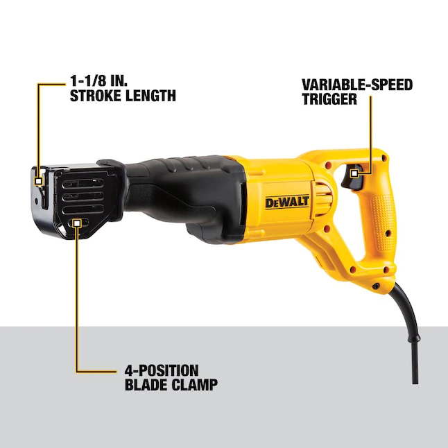 DEWALT  Variable Speed Corded Reciprocating Saw