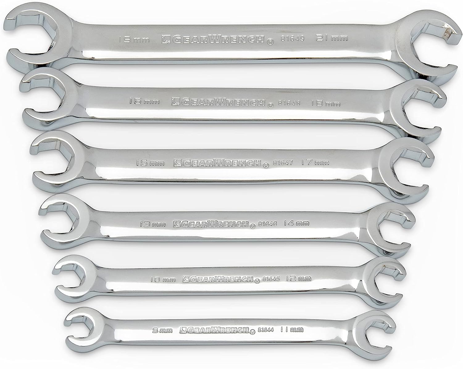 GEARWRENCH 6 Pc. Flare Nut Wrench Set. Metric - 81906