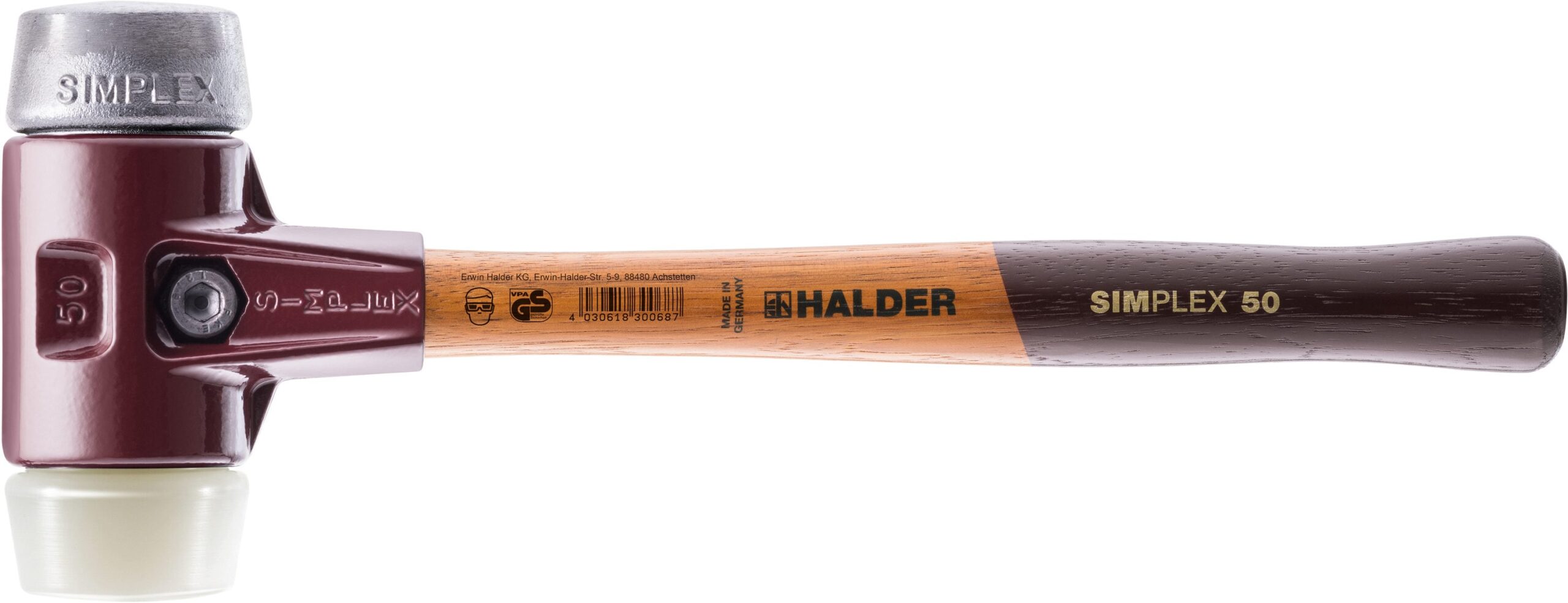 Halder 8.0688-lb Smooth Face Plastic Head Wood Soft-faced Specialty Hammer