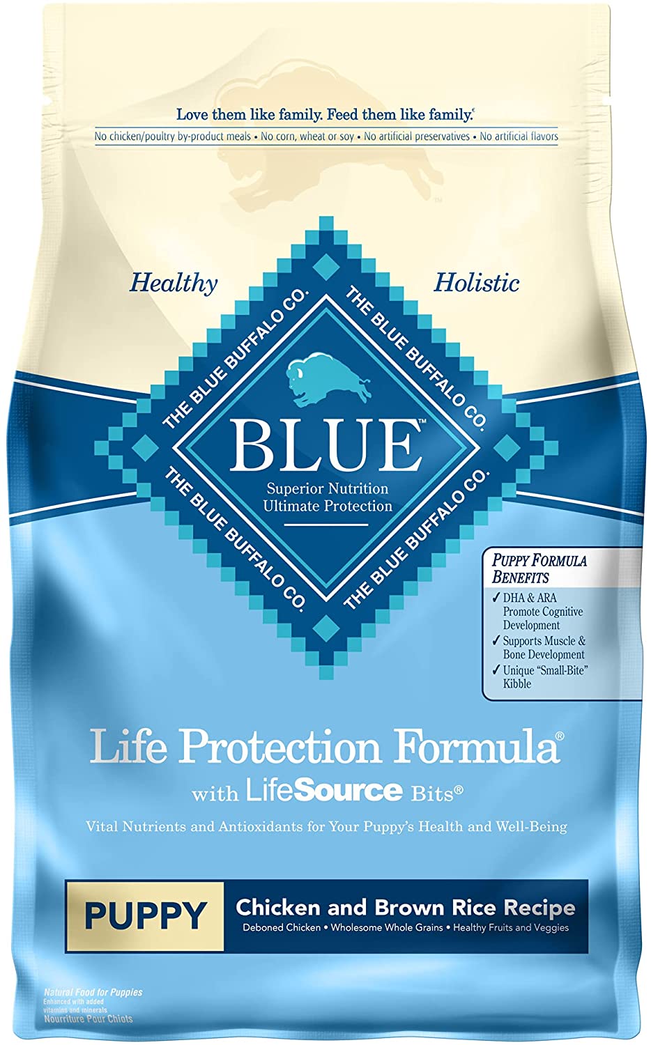 Blue Buffalo Life Protection Formula Natural Puppy Dry Dog Food. Chicken & Brown Rice