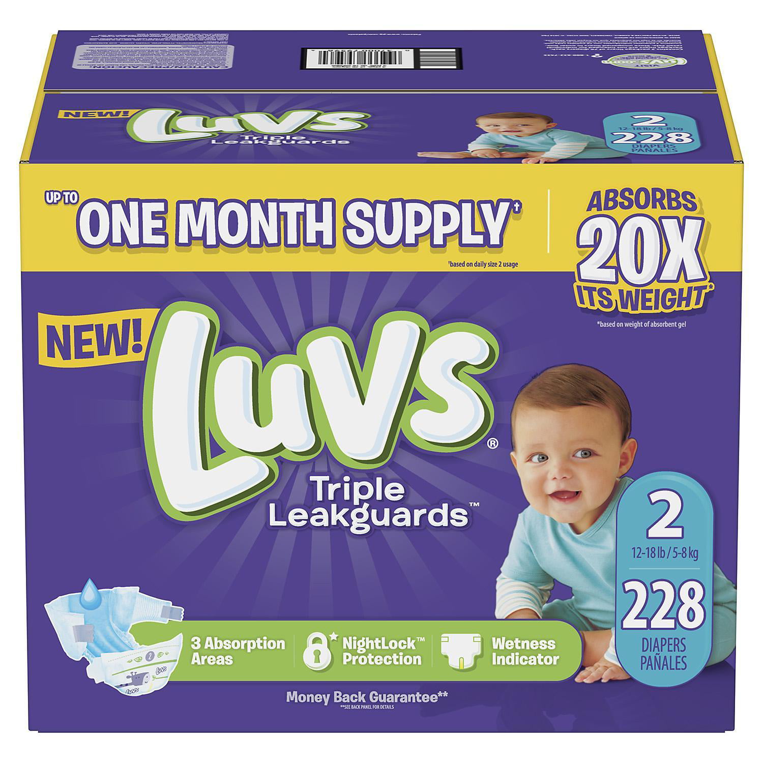 Luvs Ultra Leakguards Diapers. 2 -228 ct. (12-18 lb.)