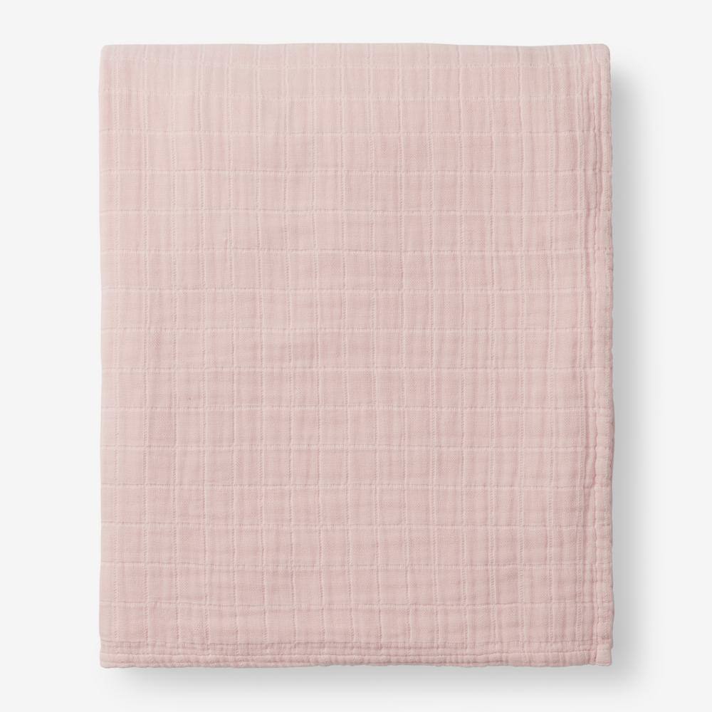 The Company Store  Gossamer Rose Water Solid Cotton King Woven Blanket - Rose Water
