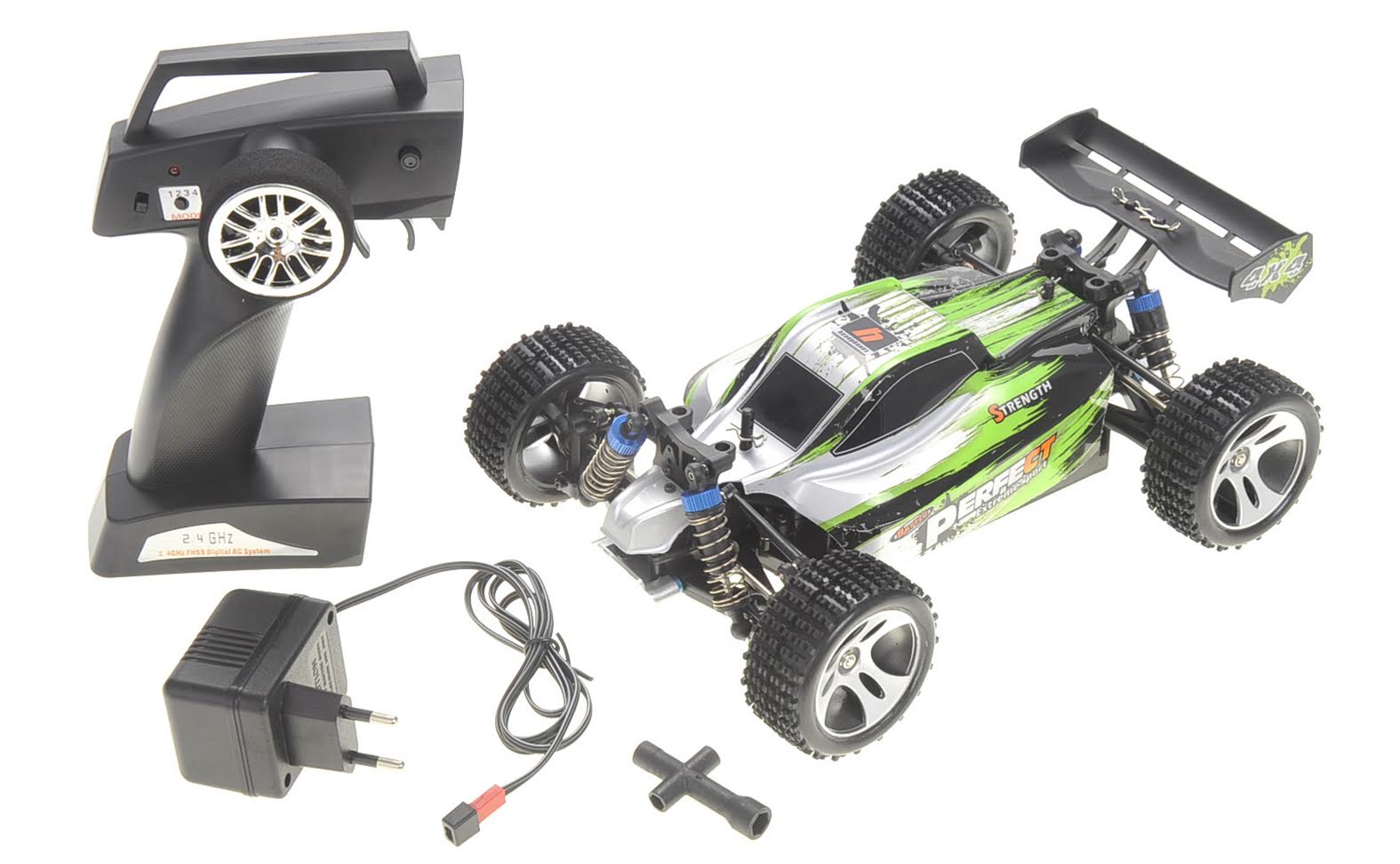 Wonder Wheels 1:18 RC Remote Control 2.4Gh 4WD Remote Control Off-Road Buggy - Green