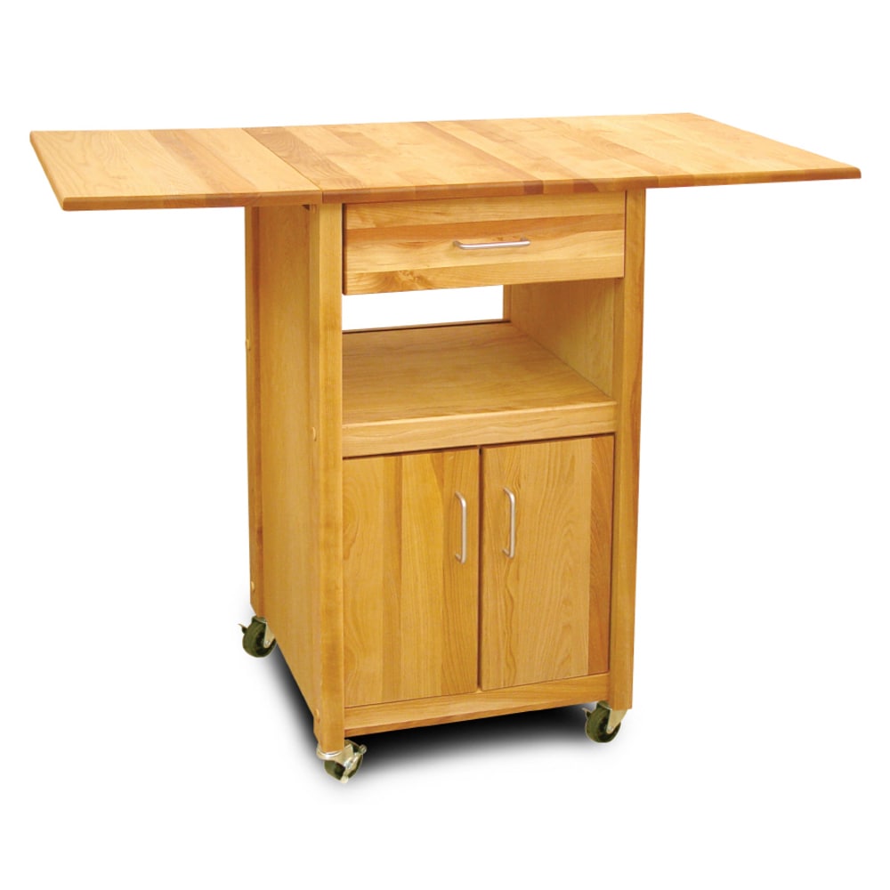 Catskill Craftsmen Brown Wood Base with Birch Butcher Block Top Rolling Kitchen Cart (40-in x 20-in x 35.5-in)