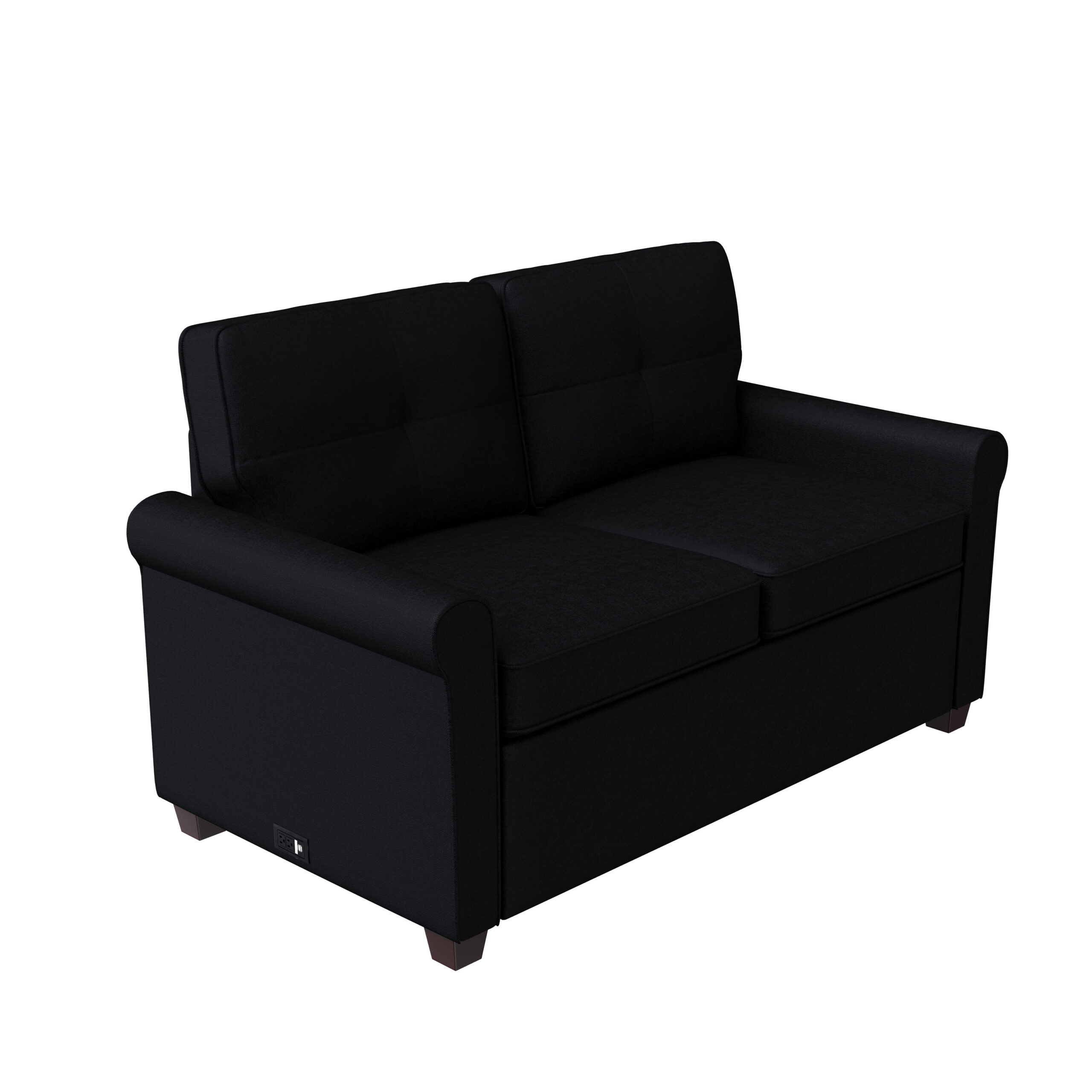 Lifestyle Solutions Anton Loveseat with Power. Black Fabric
