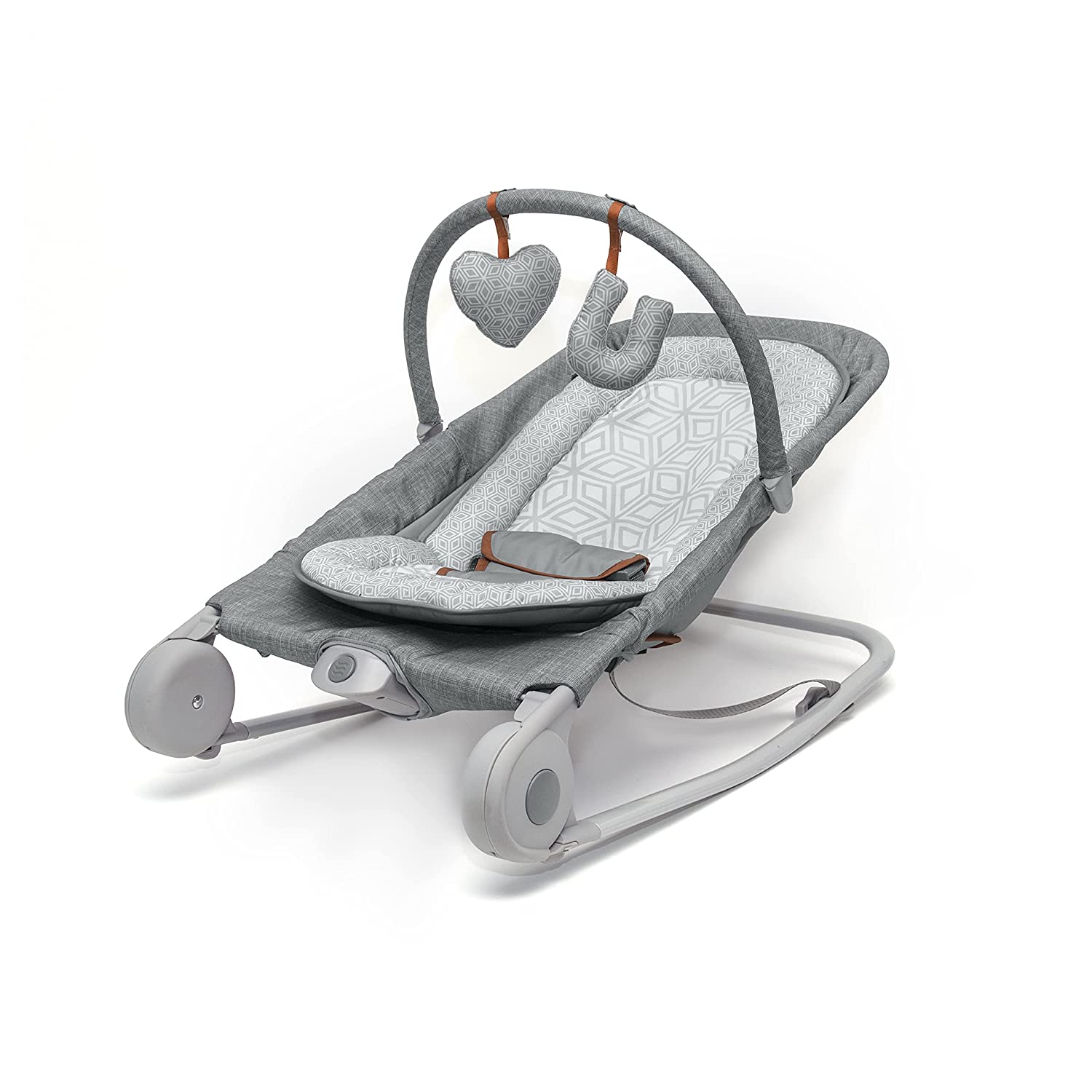 Summer 2-in-1 Bouncer & Rocker Duo (Heather Gray) Convenient and Portable Rocker and Bouncer for Babies Includes Soft Toys and Soothing Vibrations