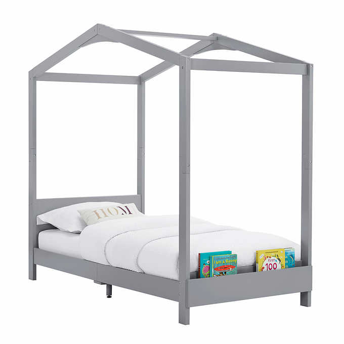 Delta Children ‎W129270-026 Poppy House Wood Twin Bed. Platform Bed. Grey