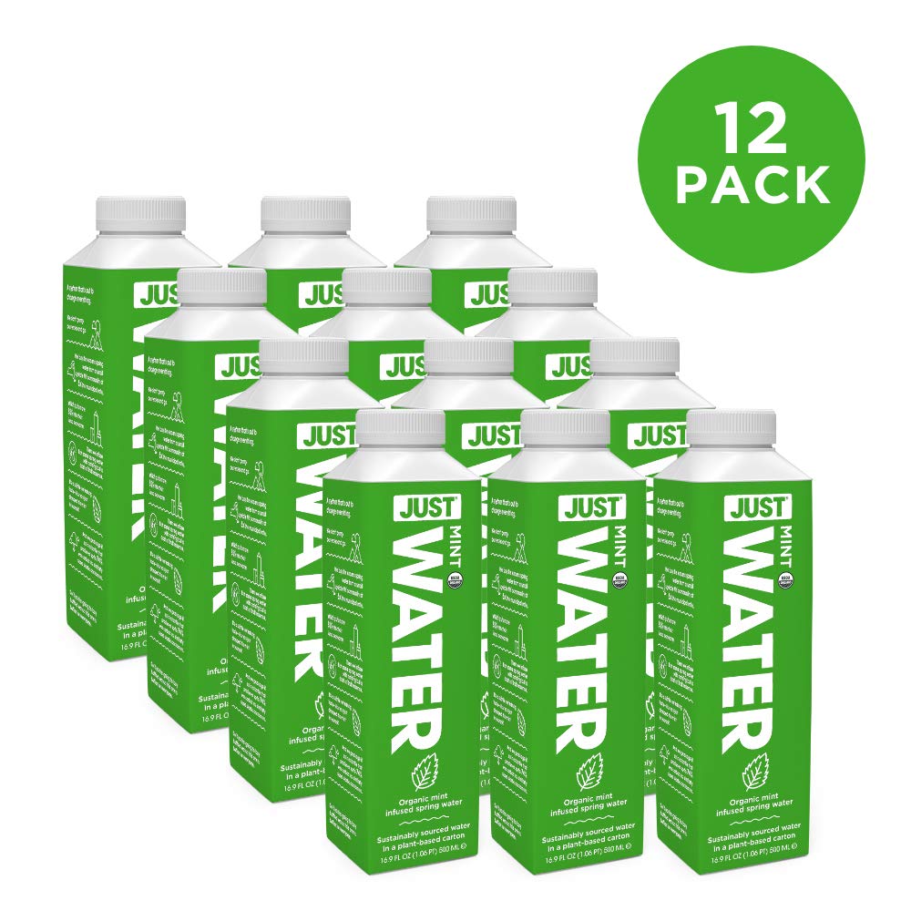 JUST Water Infused. Mint Flavored with Spring Water.16.9 oz (Pack of 12)