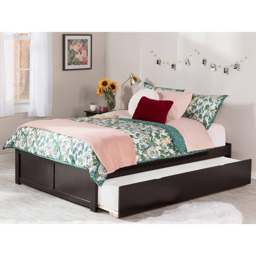 AFI  Concord Queen Bed with Footboard and Twin Extra Long Trundle in Espresso