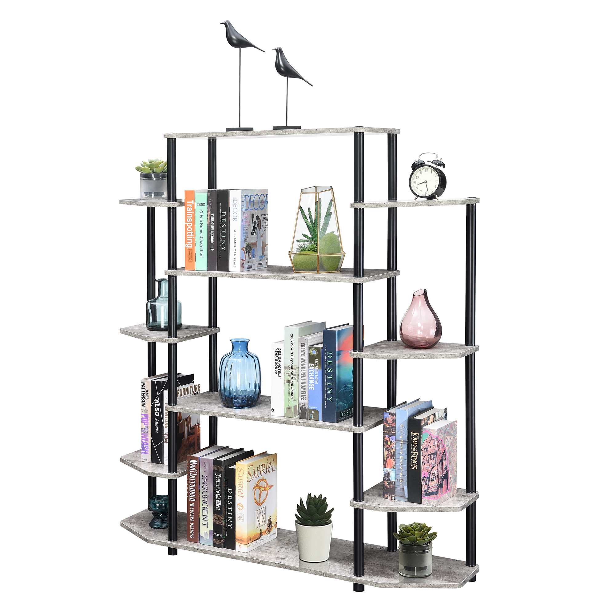 Designs2Go Black Wall Unit Bookshelf