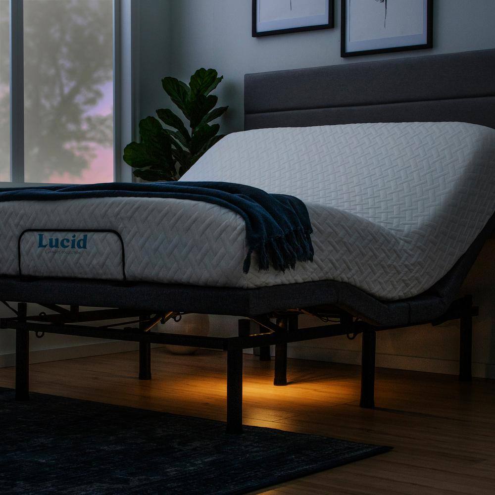 Lucid Comfort Collection  Full Deluxe Adjustable Bed Base with Wireless Remote and Smart App