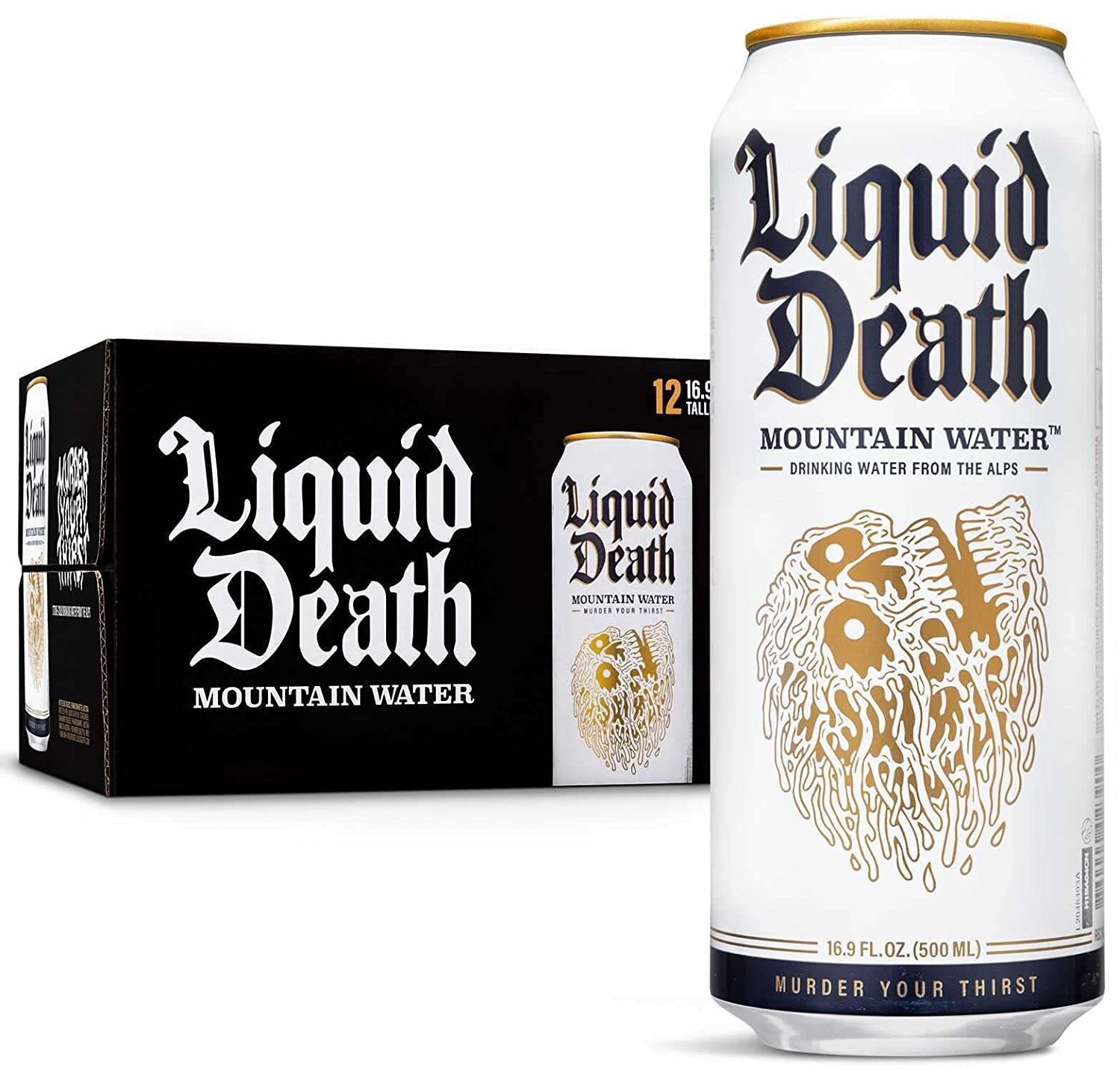 Liquid Death Mountain Water. 16.9 oz. Tallboys (12-Pack)