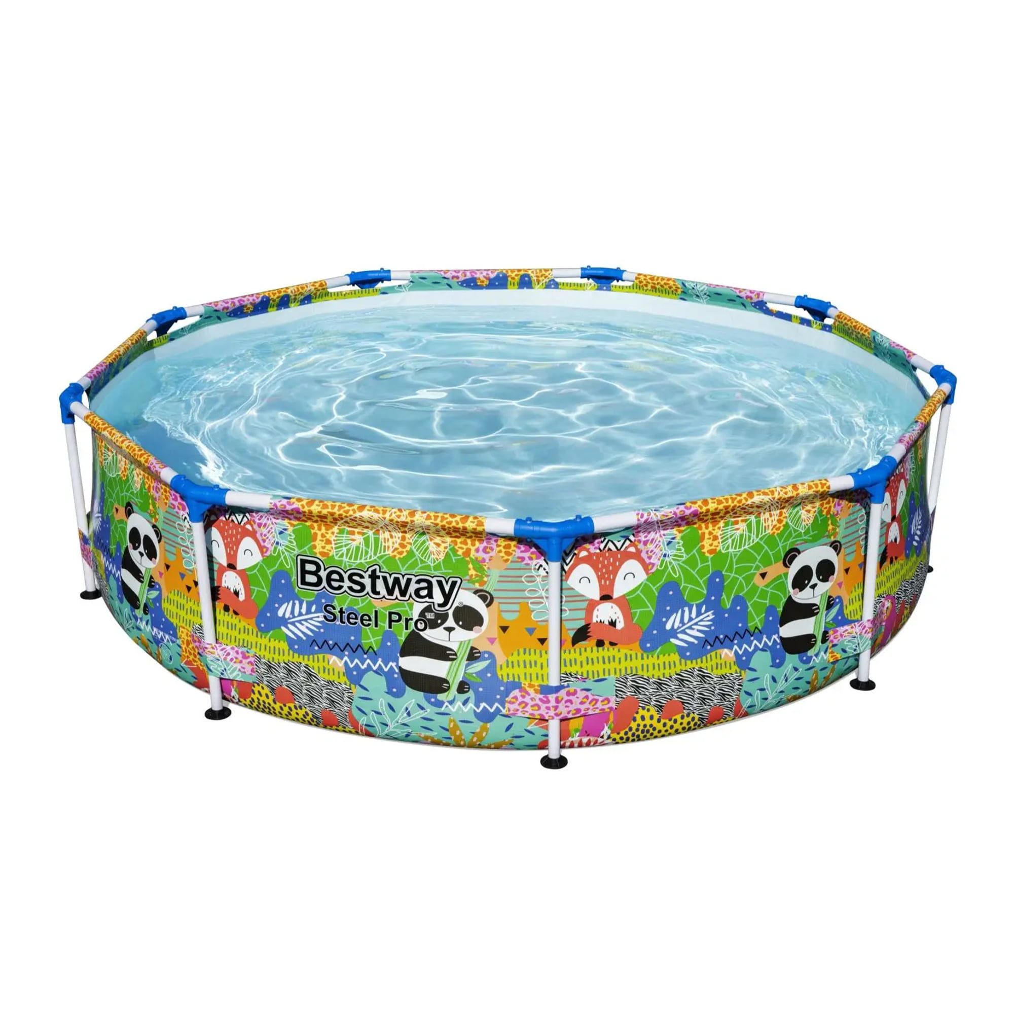 Bestway Steel Pro 9′ x 26″ Above Ground Round Outdoor Swimming Pool. Panda Print