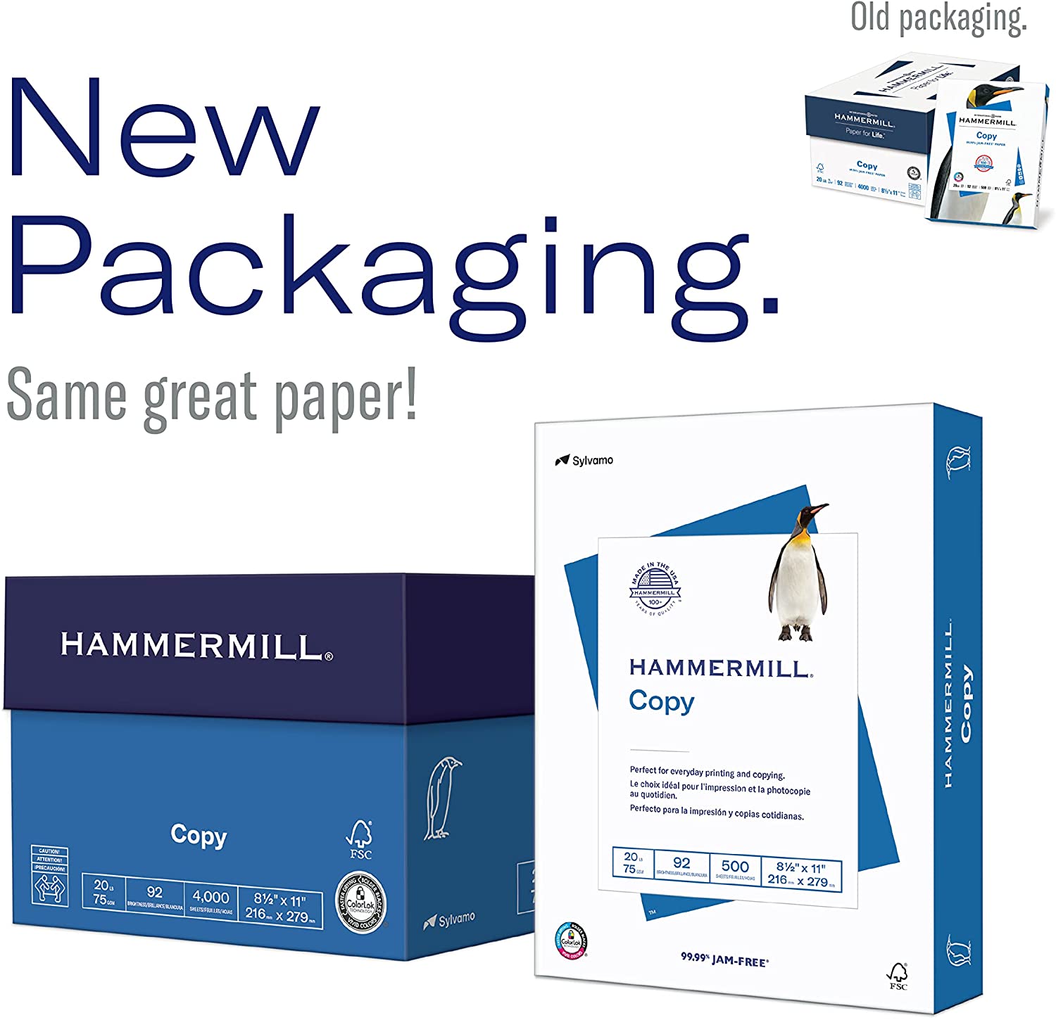 Hammermill Printer Paper. 20 lb Copy Paper. 8.5 x 11 - 5 Ream (2.500 Sheets)